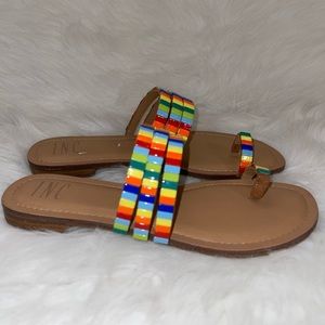 INC Rainbow Beaded Sandals